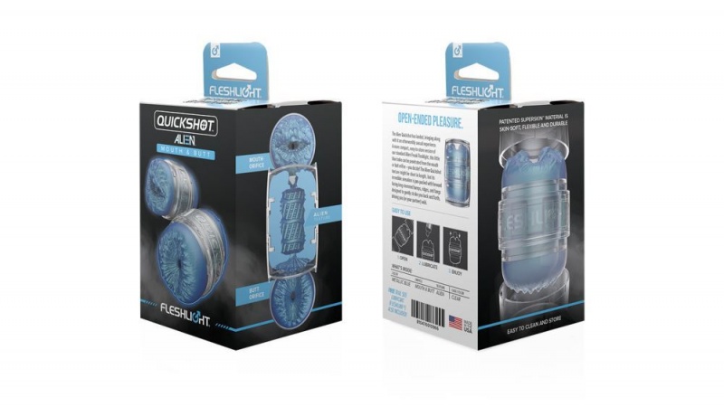 Fleshlight Quickshot Alien Butt/Mouth - Metallic Blue Freaks Male Masturbators | SINGAPORE 342QBDH